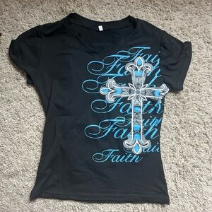 Amazon Black and Blue Faith Graphic Tee